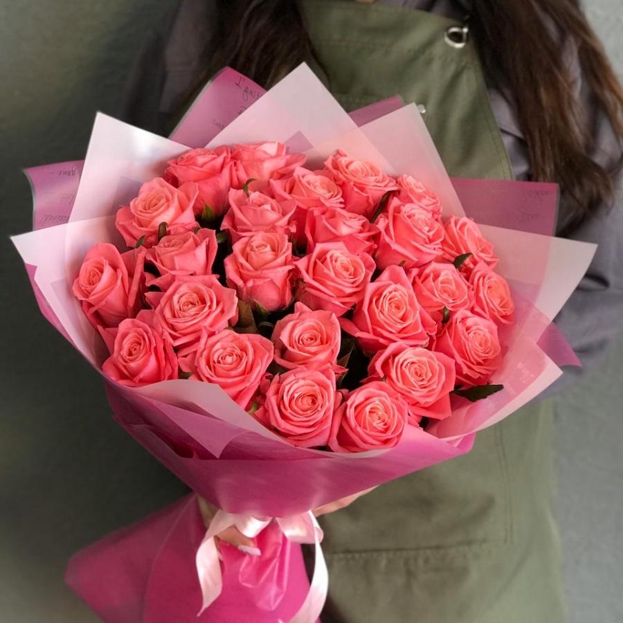Розовые розы 50 см 25 шт. (Россия) №  223850