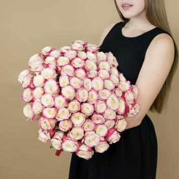 Розы красно-белые 75 шт 40 см (Эквадор) код товара: 58630
