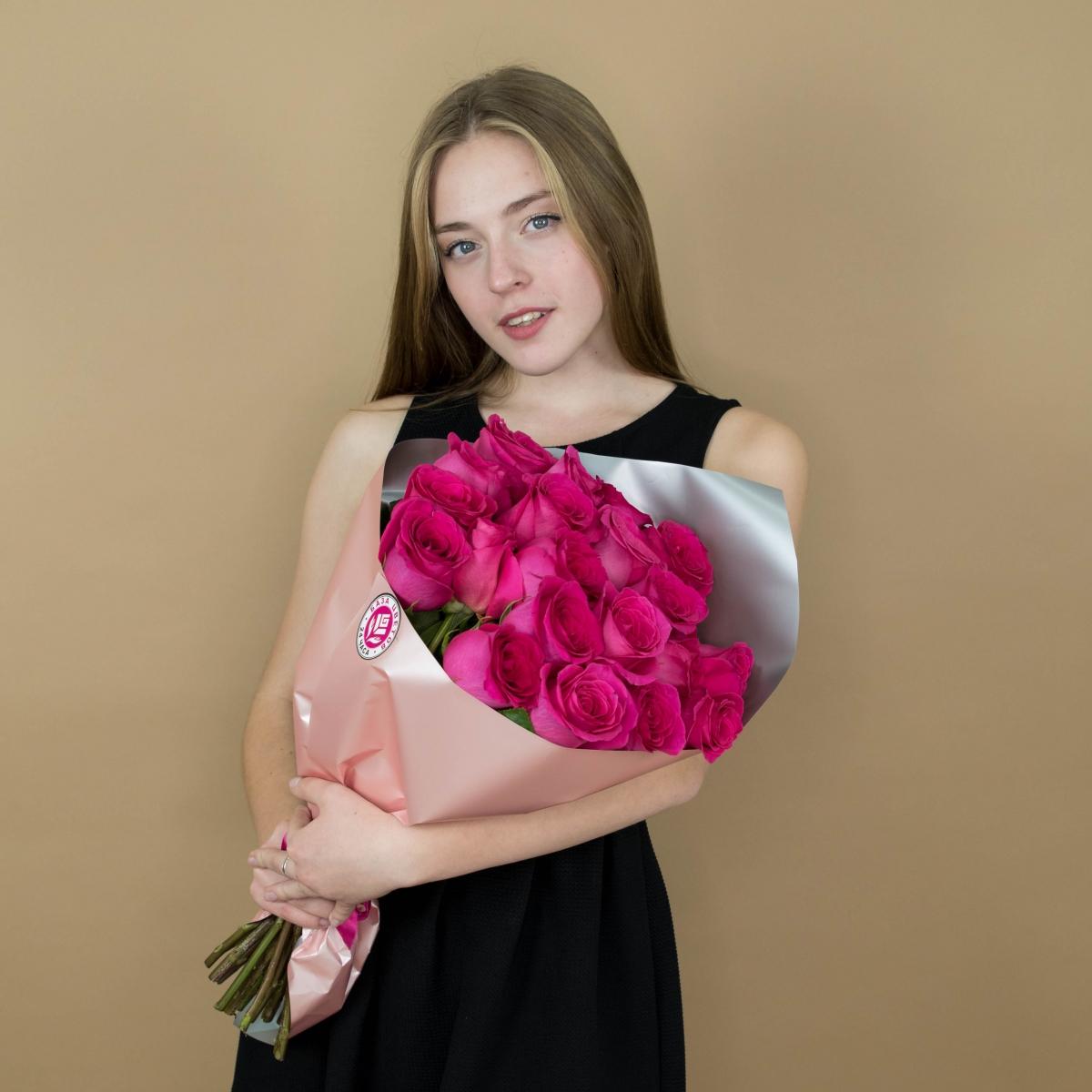 Букет из розовых роз 21 шт. (40 см) №: 5907omsk